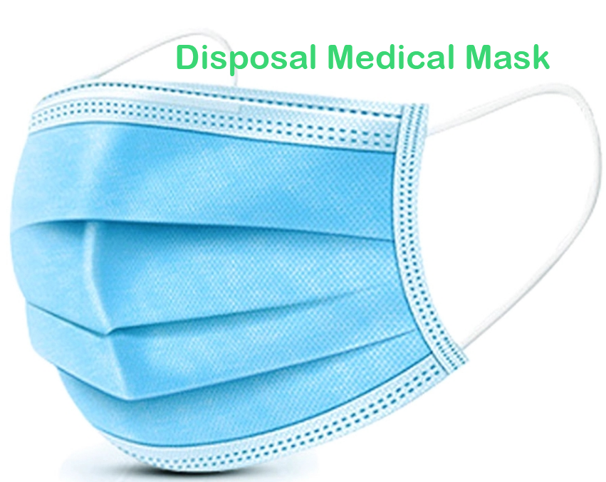 Disposable Medical Face Masks with Elastic Ear Loop 3 Ply Breathable and Comfortable